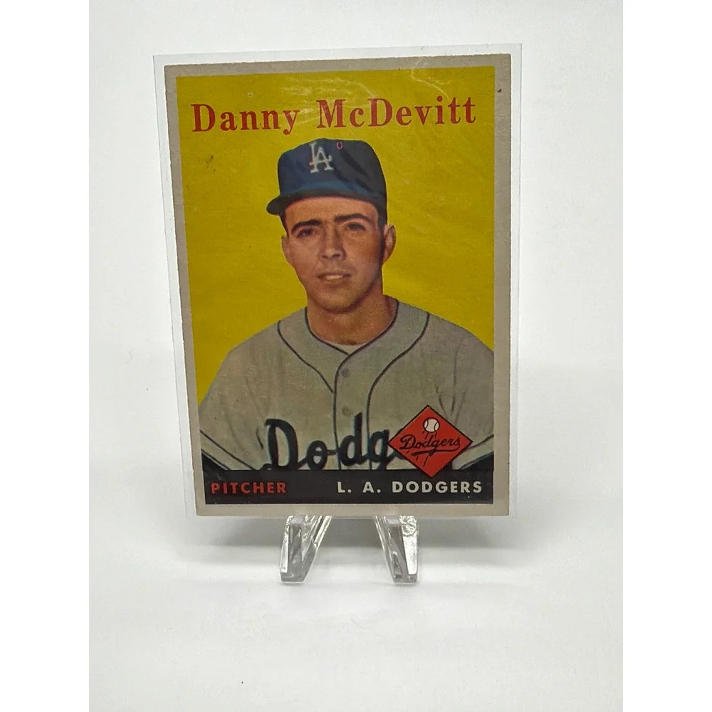 1959 Topps Danny McDevitt 357 Los Angeles Dodgers Baseball Card Pitcher Vintage - Picture 1 of 2